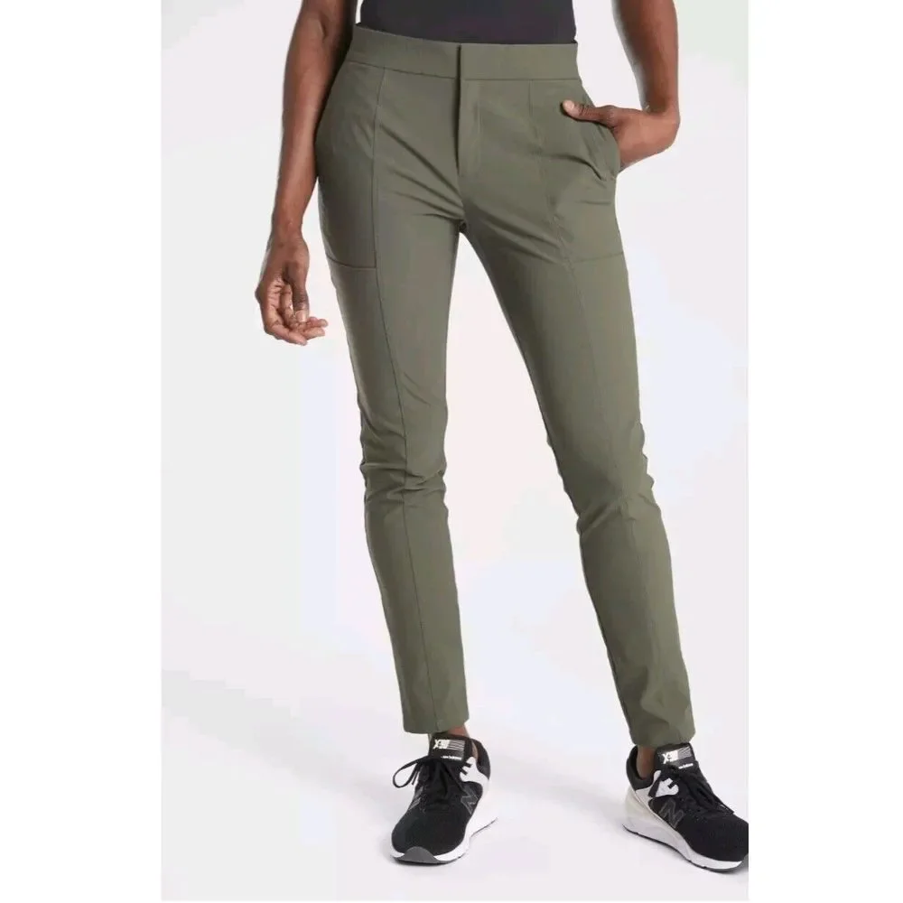 Athleta Wander Stash Skinny Hiking Travel Pant In Mountain Olive Green Women's 2